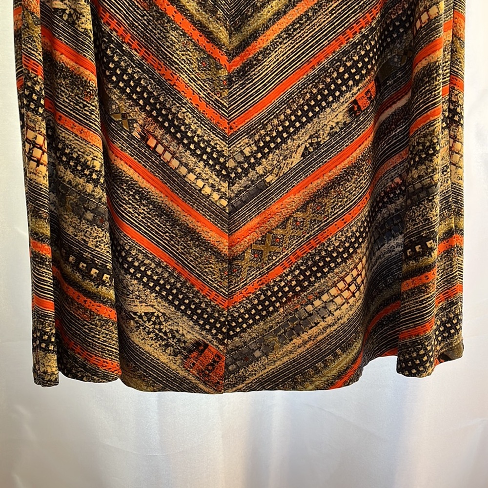 Christopher and Banks skirt,polyester/spandex,M, orange & blue pattern - Picture 3 of 3